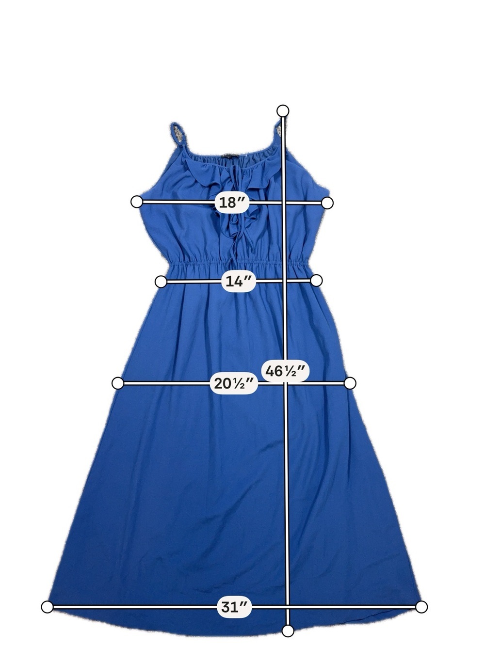 Theory Blue Ruffle Maxi Dress - Picture 6 of 9